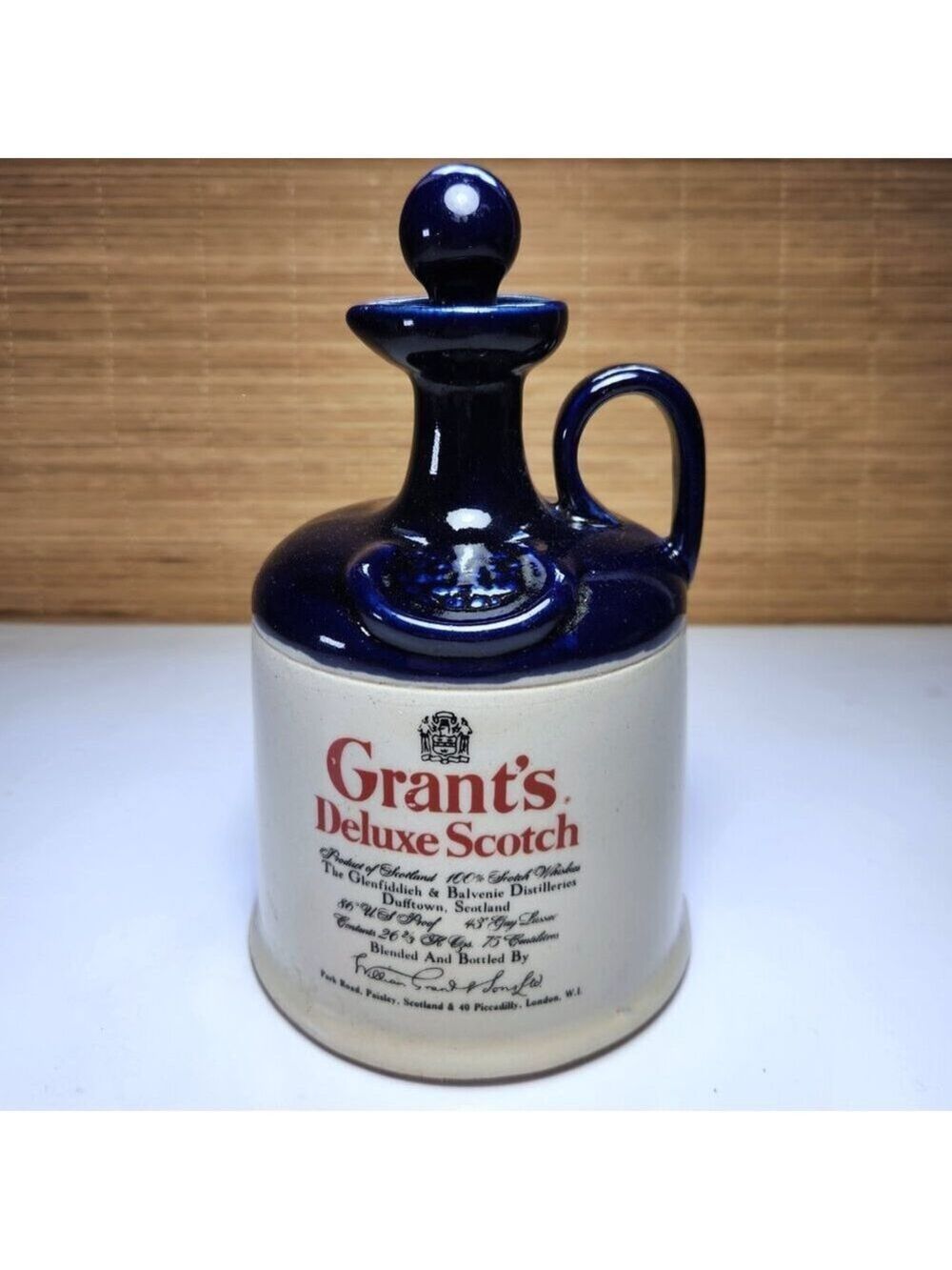 Vintage Grant’s Deluxe Scotch Decanter Glenfiddich Scotland Collectible 1970s